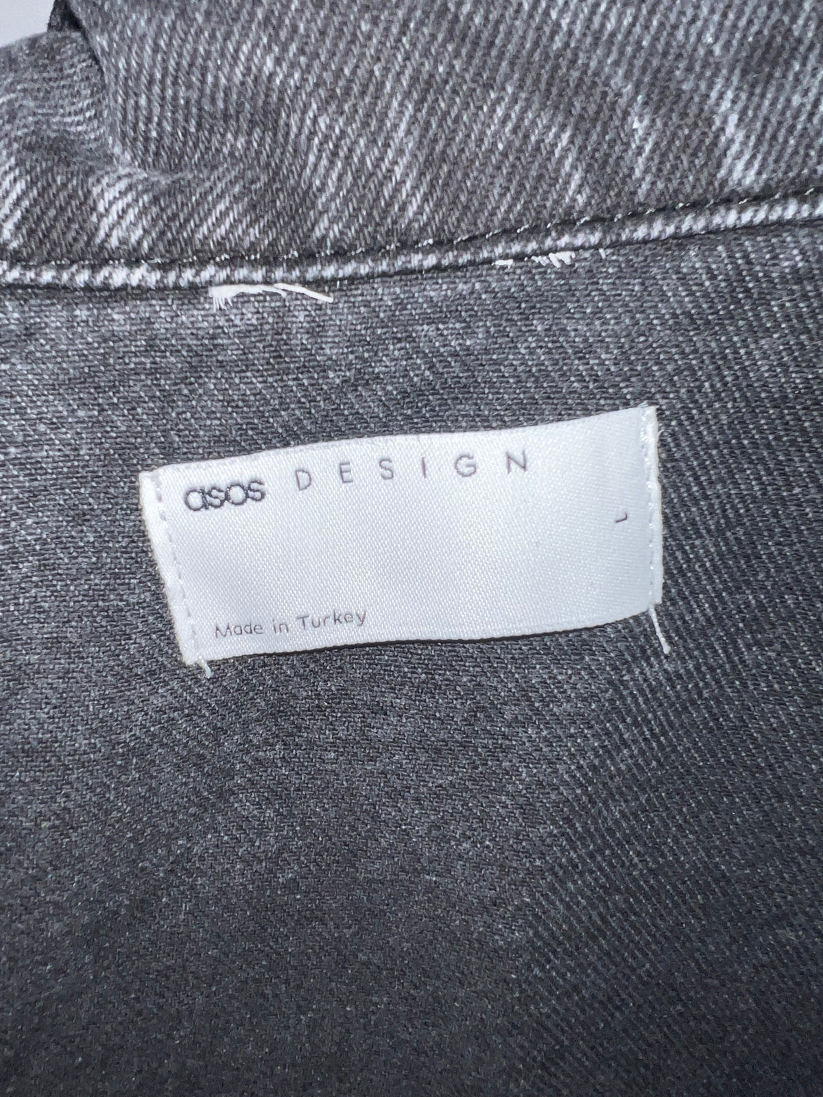 ASOS DESIGN Washed Black Denim Jacket – Size L