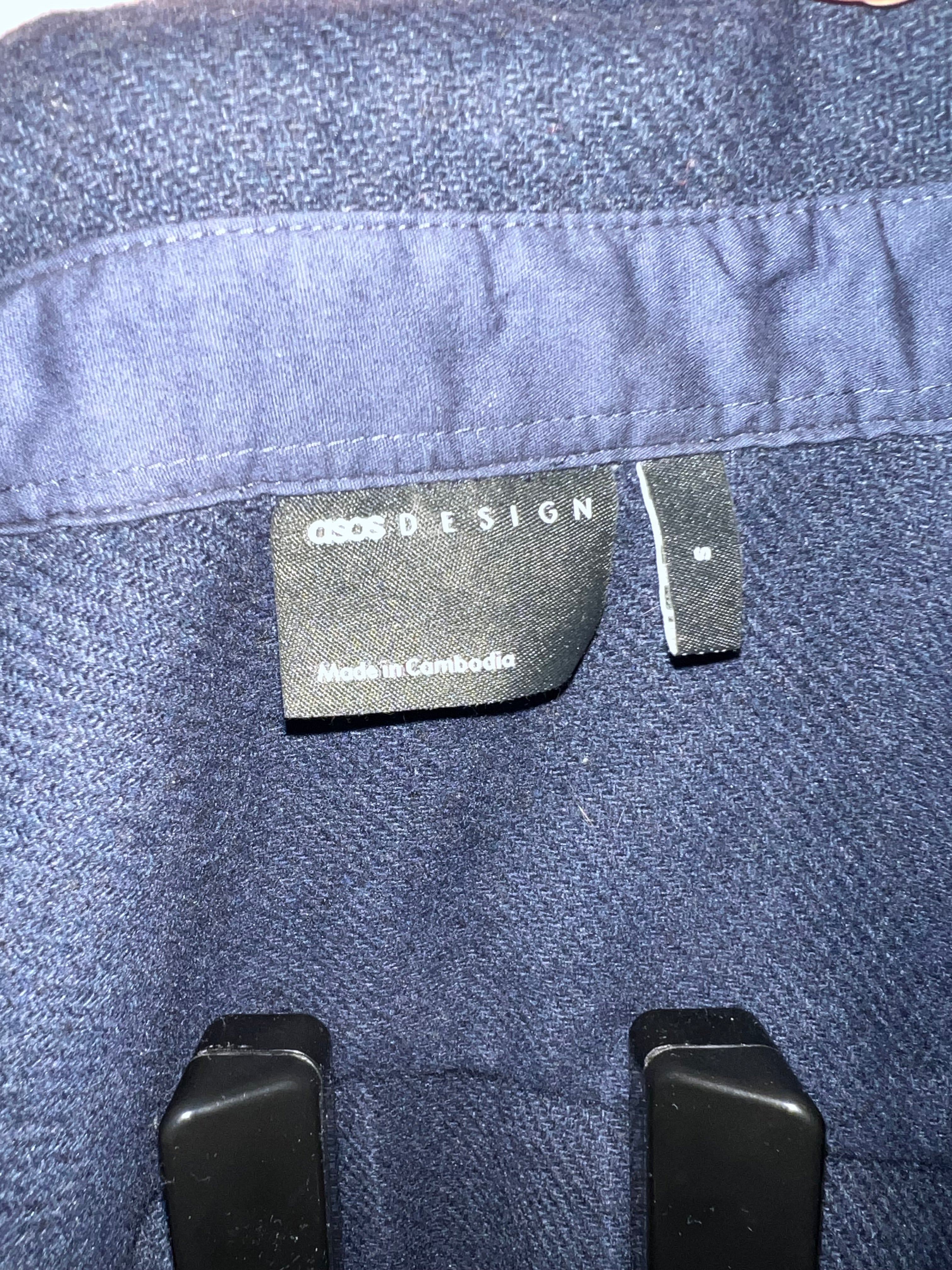 ASOS DESIGN Men’s Textured Navy Overshirt / Shacket – Size S
