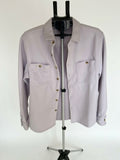 ASOS DESIGN Men's purple Oversized Shacket – Soft Brushed Button-Down Shirt Jacket- Large - vintage wear